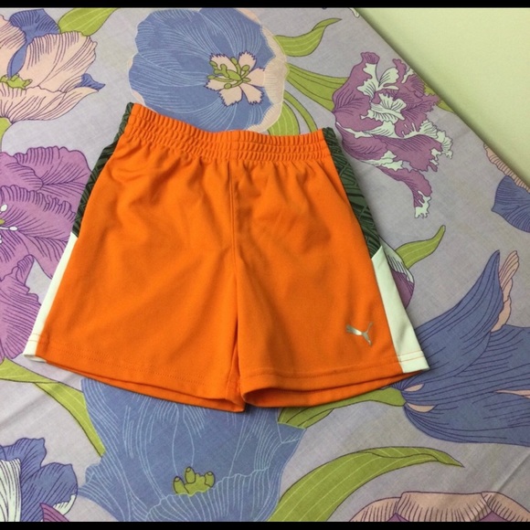 NWOT Puma 2 Pz Set  Toddler Puma Print Tee & Shorts Gery & Orange 18M - Picture 4 of 7